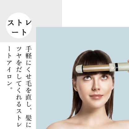 旅行の必需品であり【1年保証】 MINASA CR02 2WAY ヘアアイロン マイナスイオン ミニ カール 前髪 機内持ち込み コンパクト ストレート 海外対応 携帯 携帯用 持ち運び 旅行 プレゼント プレゼント バレンタイン