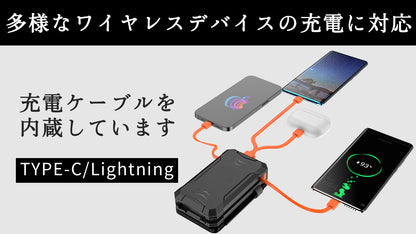 MINASA msp100 ソーラーモバイルバッテリー ソーラーチャージャー 充電器 防災セット 地震対策 4枚ソーラーパネル 防災グッズ 緊急停電対策 ケーブル内蔵 アウトドア ポータブル電源 太陽光 コンパクト 2way蓄電 LEDライト付 10000mAh 小型